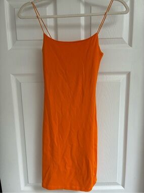 Zara Orange Mini Slip Dress